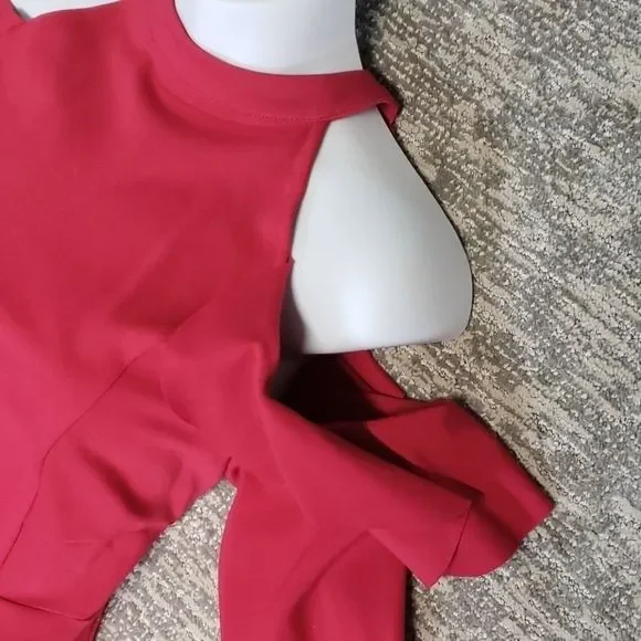 Free People red fitted dress - Picture 2 of 6